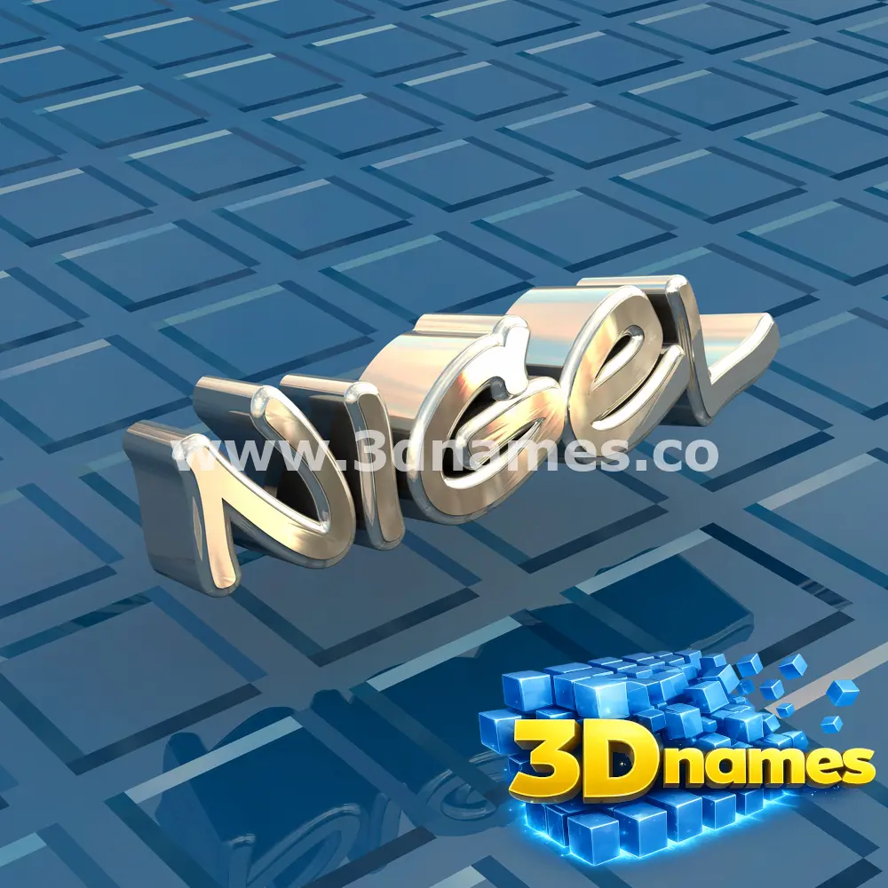 nigel in Blue Bling style - 3D name wallpaper