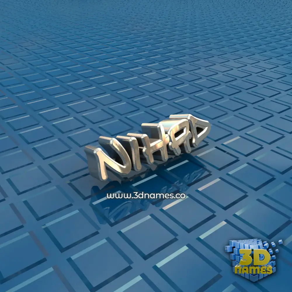 nihad in Blue Bling style - 3D name wallpaper