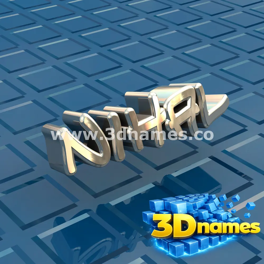 nihal in Blue Bling style - 3D name wallpaper