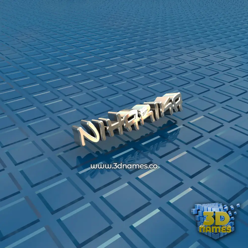 niharika in Blue Bling style - 3D name wallpaper
