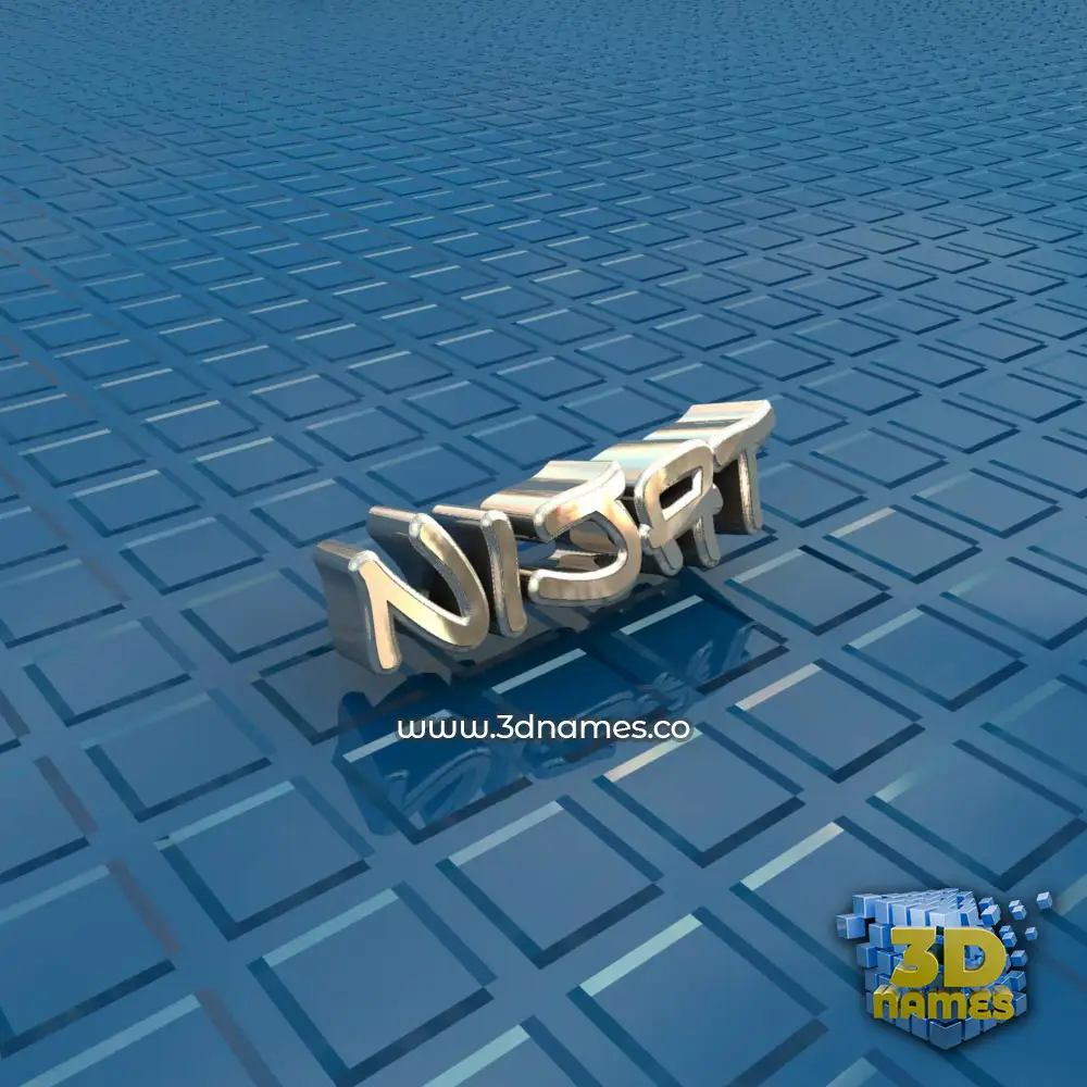 nijat in Blue Bling style - 3D name wallpaper