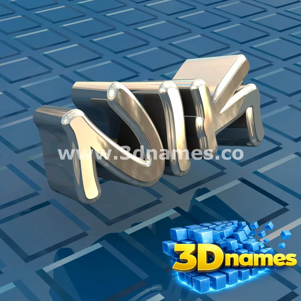 nik in Blue Bling style - 3D name wallpaper