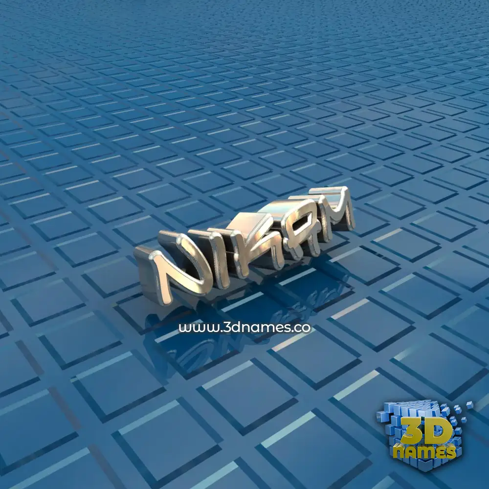 nikam in Blue Bling style - 3D name wallpaper