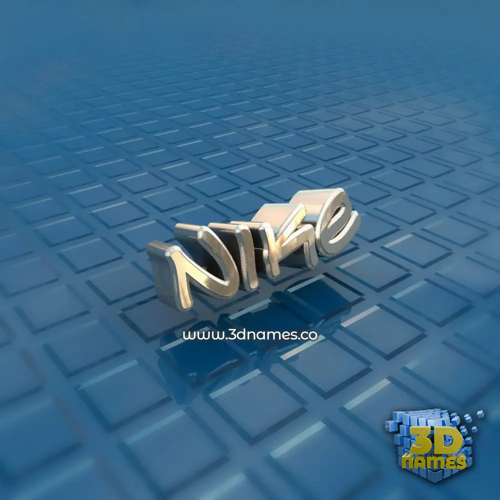nike in Blue Bling style - 3D name wallpaper