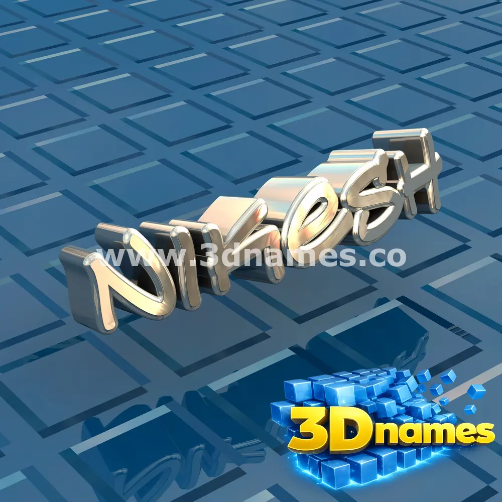 nikesh in Blue Bling style - 3D name wallpaper