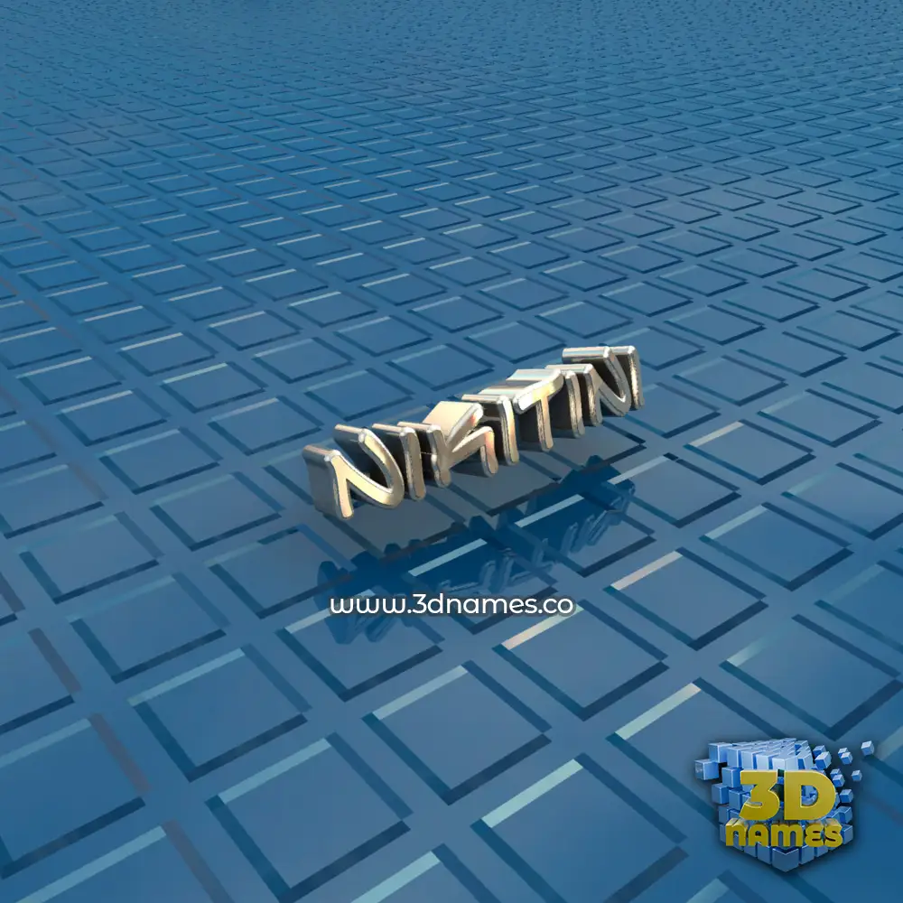 nikitini in Blue Bling style - 3D name wallpaper