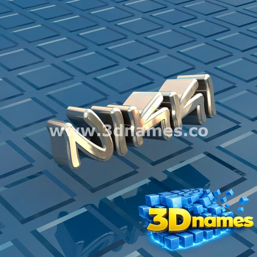 nikki in Blue Bling style - 3D name wallpaper