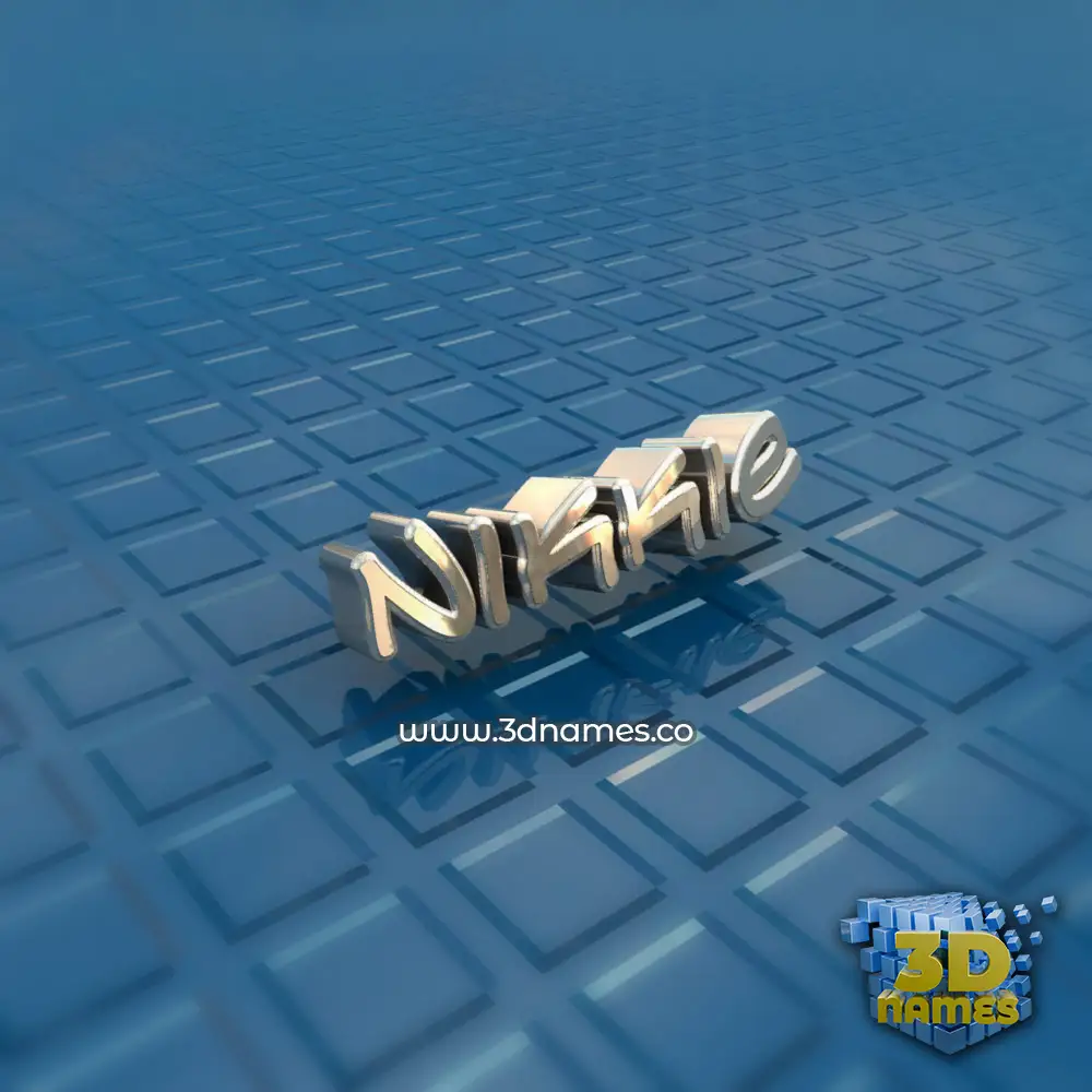 nikkie in Blue Bling style - 3D name wallpaper