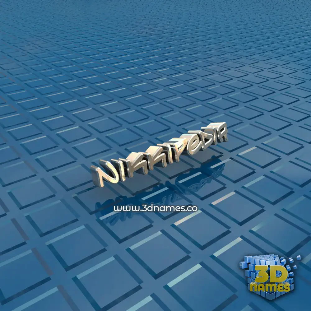 nikkipedia in Blue Bling style - 3D name wallpaper