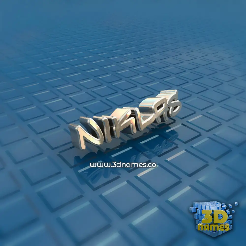 niklas in Blue Bling style - 3D name wallpaper