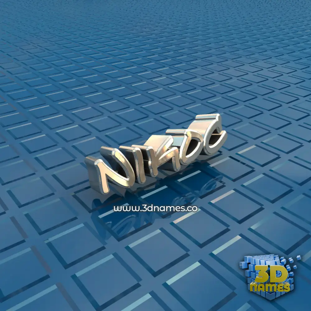 nikoc in Blue Bling style - 3D name wallpaper