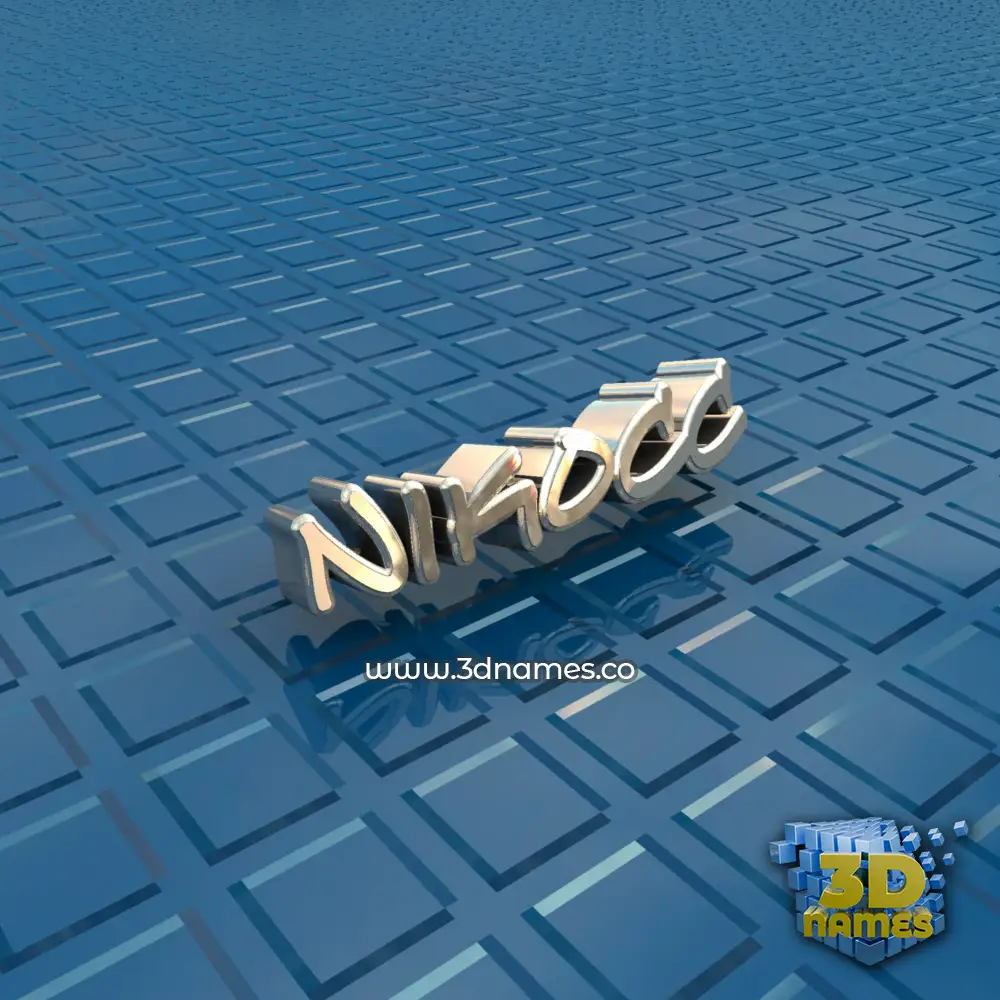 nikocc in Blue Bling style - 3D name wallpaper