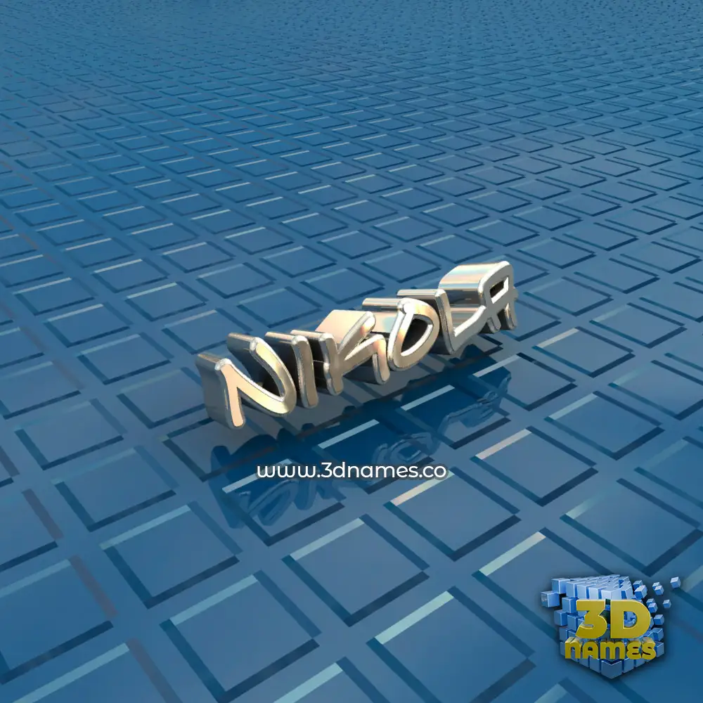 nikola in Blue Bling style - 3D name wallpaper