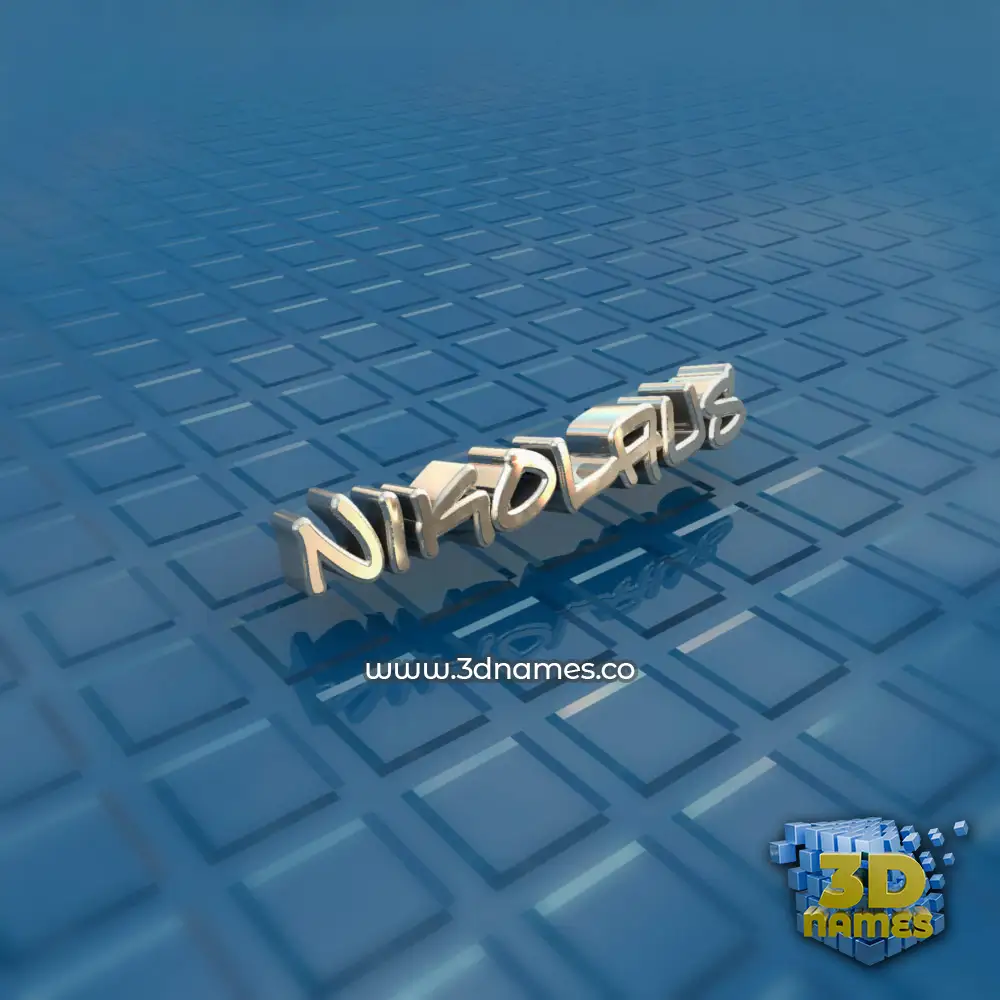nikolaus in Blue Bling style - 3D name wallpaper