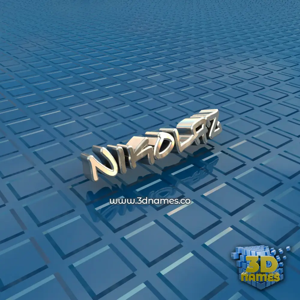 nikolaz in Blue Bling style - 3D name wallpaper