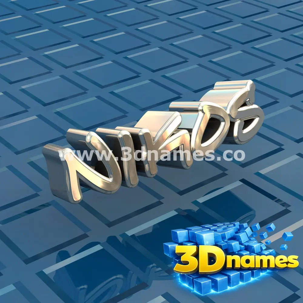 nikos in Blue Bling style - 3D name wallpaper