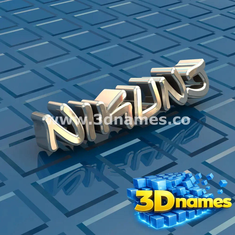 nikunj in Blue Bling style - 3D name wallpaper