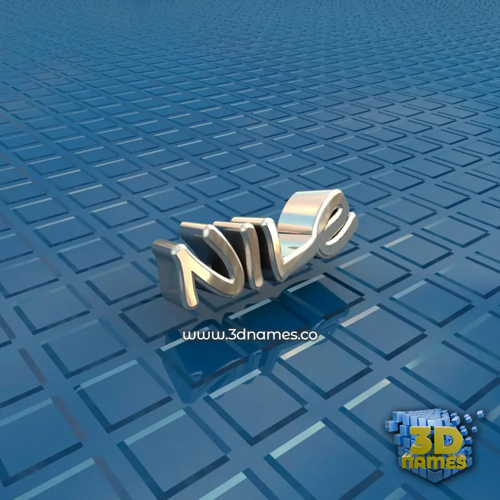 nile in Blue Bling style - 3D name wallpaper