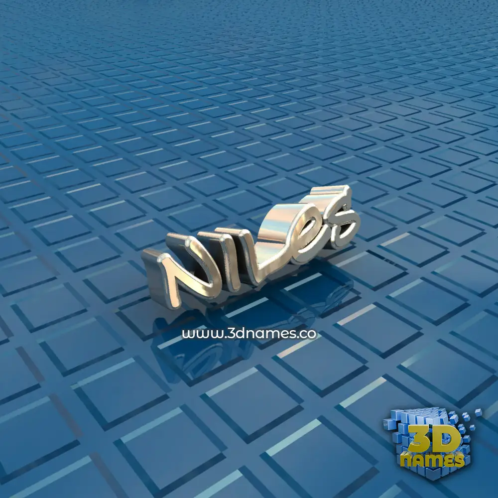 niles in Blue Bling style - 3D name wallpaper