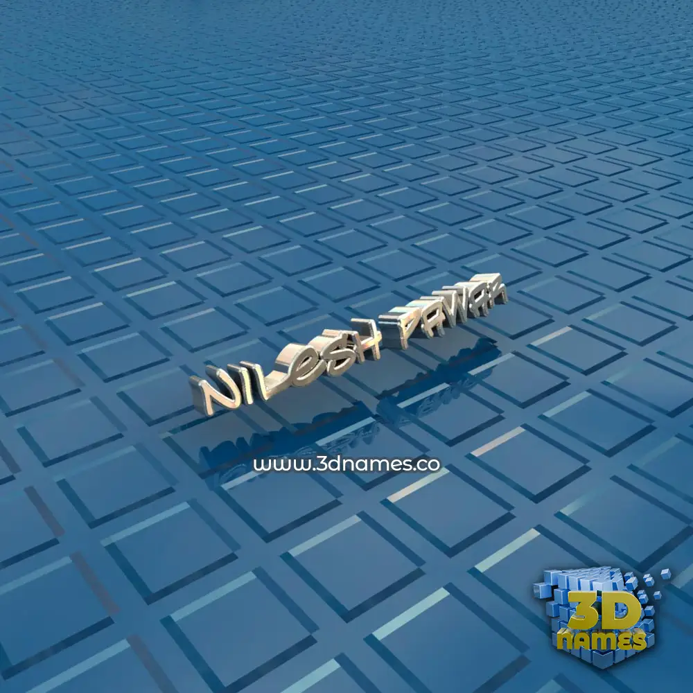 nilesh pawar in Blue Bling style - 3D name wallpaper
