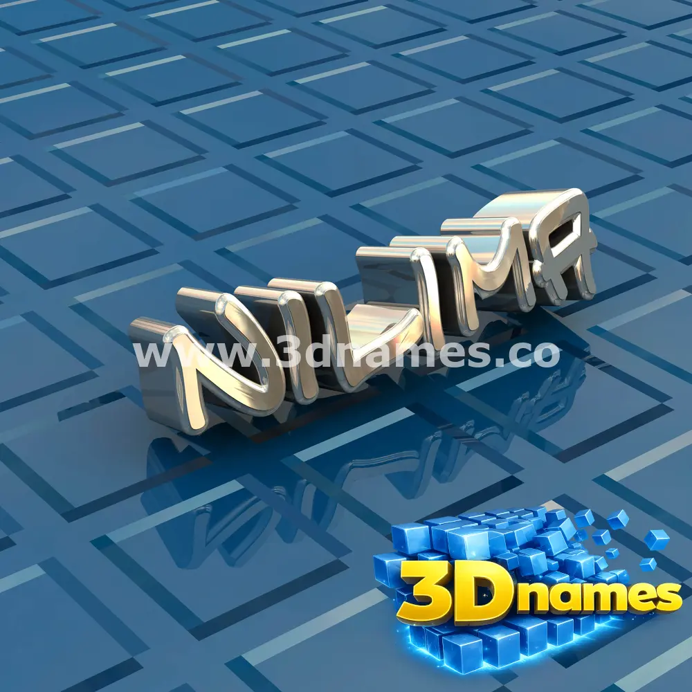 nilima in Blue Bling style - 3D name wallpaper