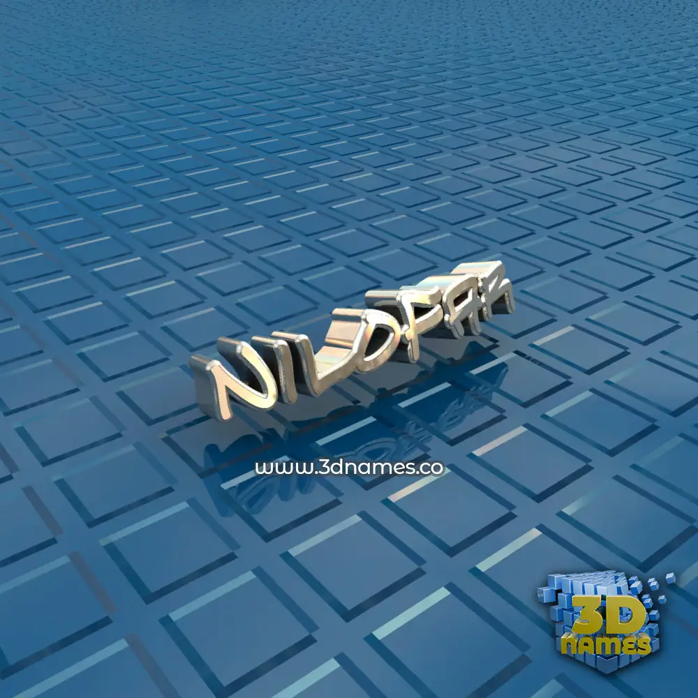 nilofar in Blue Bling style - 3D name wallpaper