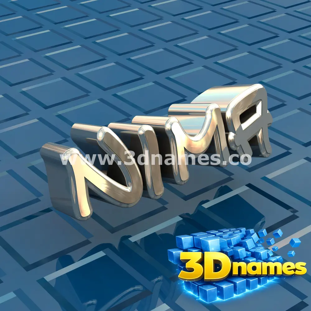 nima in Blue Bling style - 3D name wallpaper