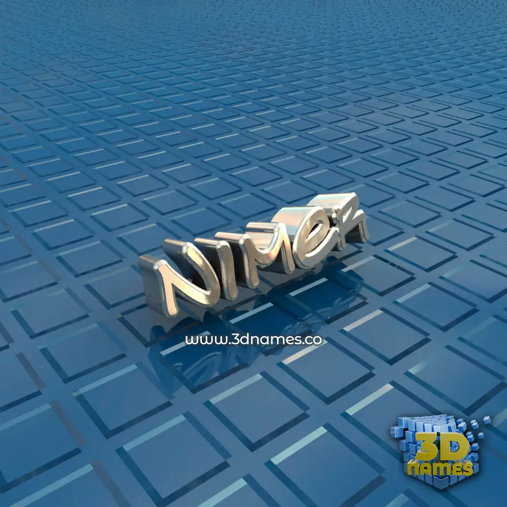 nimer in Blue Bling style - 3D name wallpaper
