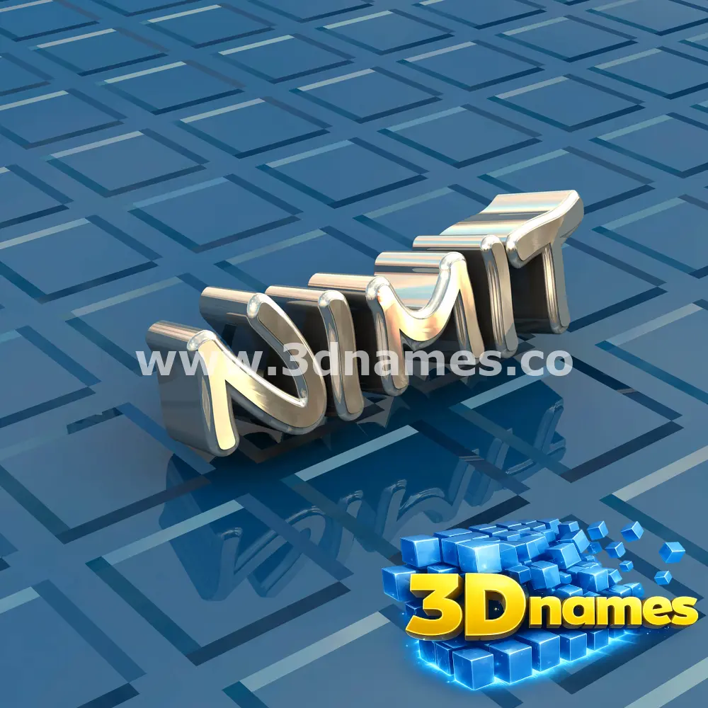 nimit in Blue Bling style - 3D name wallpaper