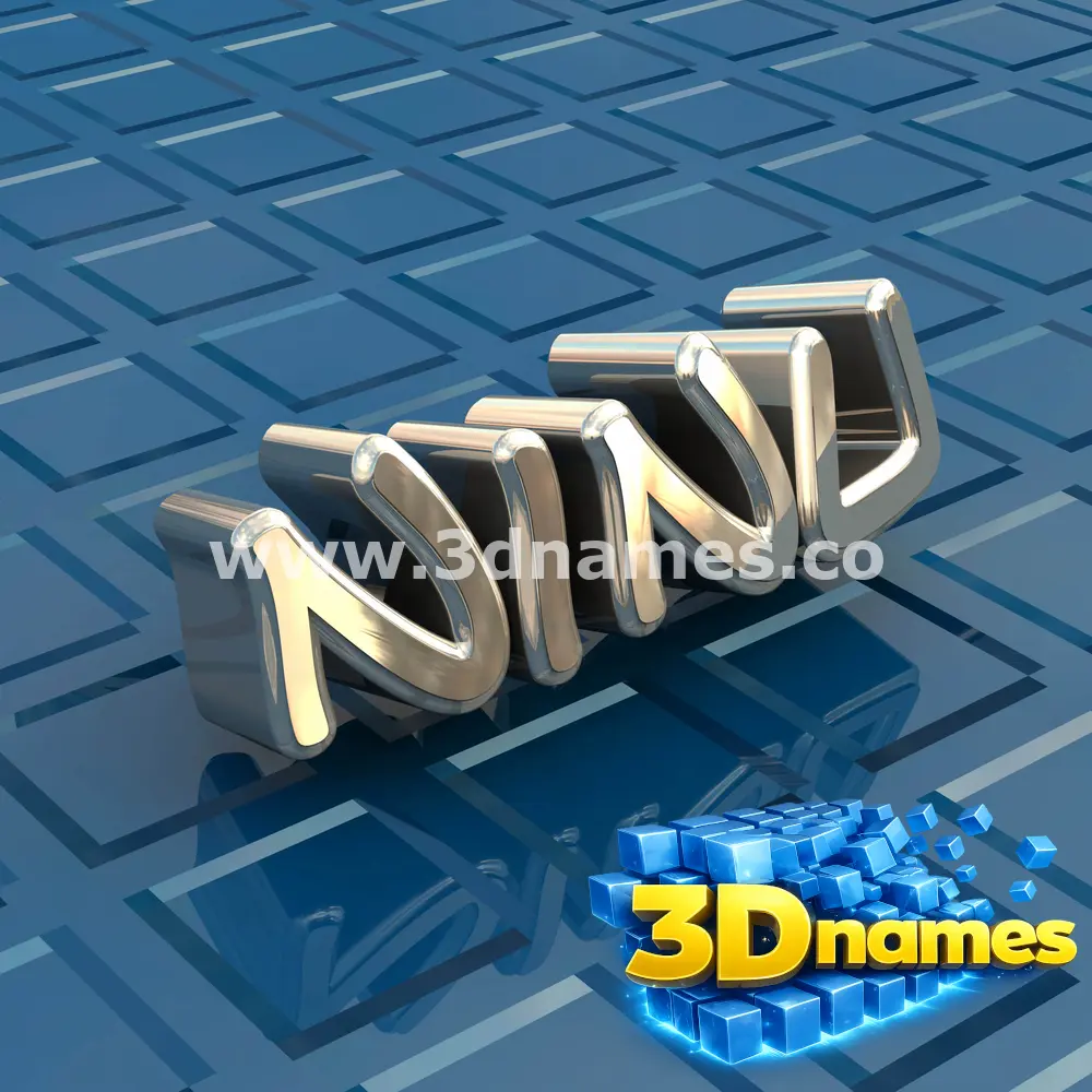 ninu in Blue Bling style - 3D name wallpaper