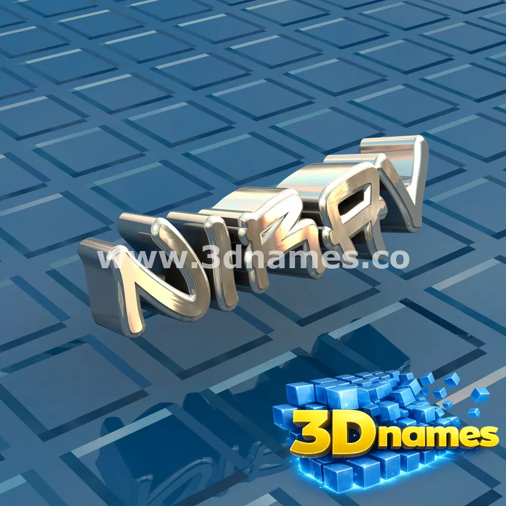 nirav in Blue Bling style - 3D name wallpaper