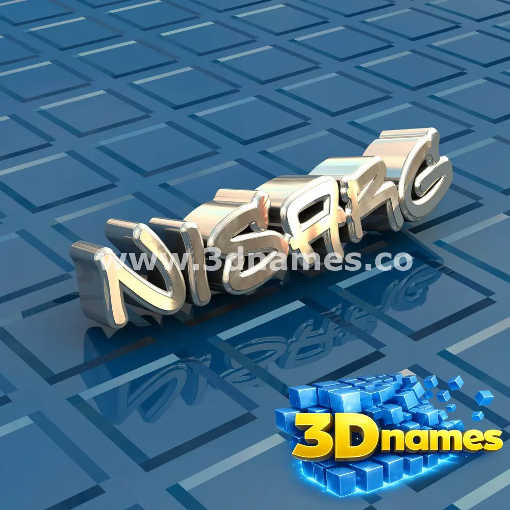 nisarg in Blue Bling style - 3D name wallpaper