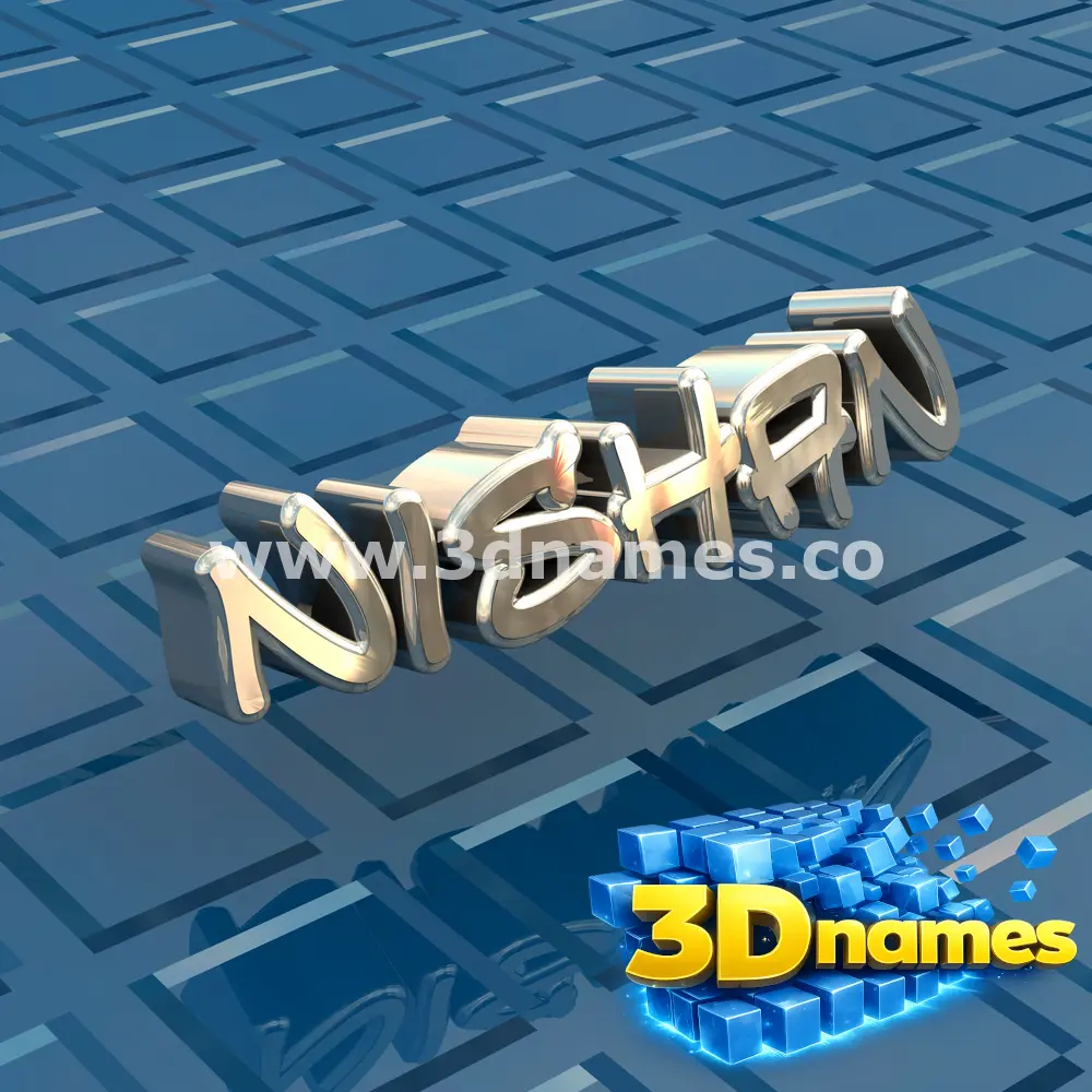 nishan in Blue Bling style - 3D name wallpaper