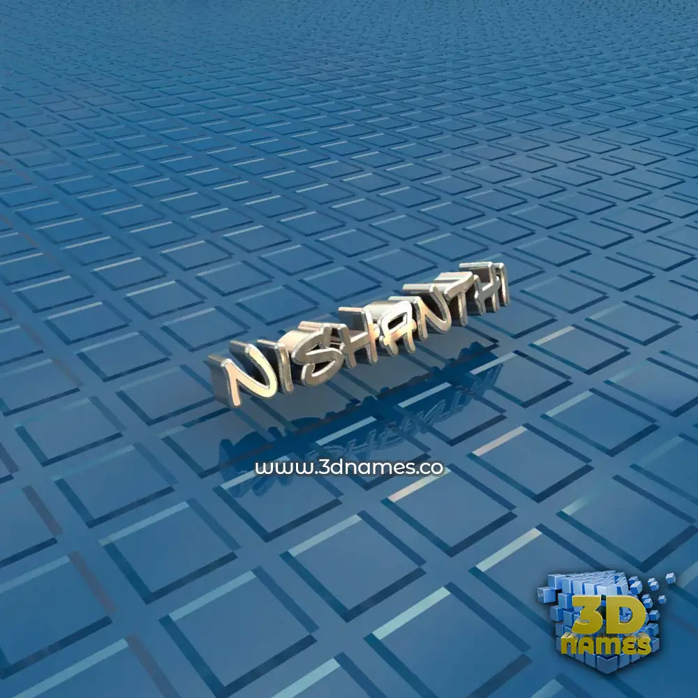 nishanthi in Blue Bling style - 3D name wallpaper