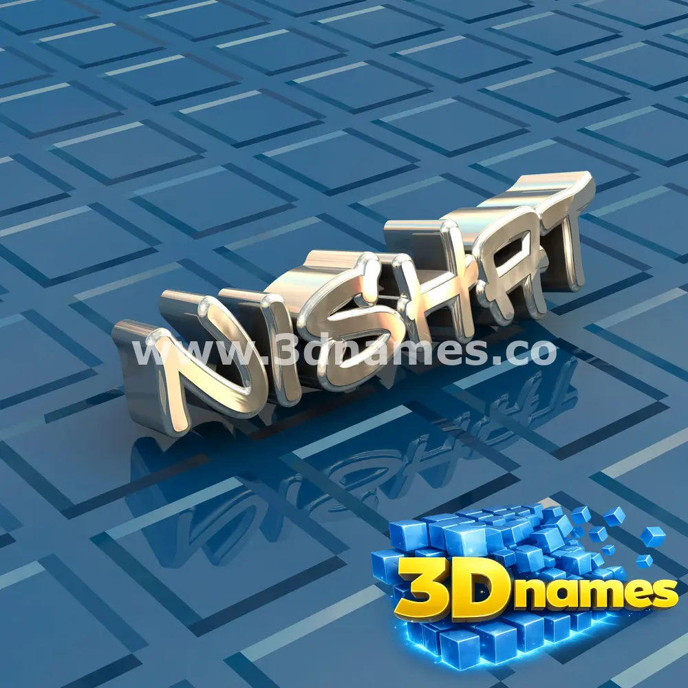 nishat in Blue Bling style - 3D name wallpaper
