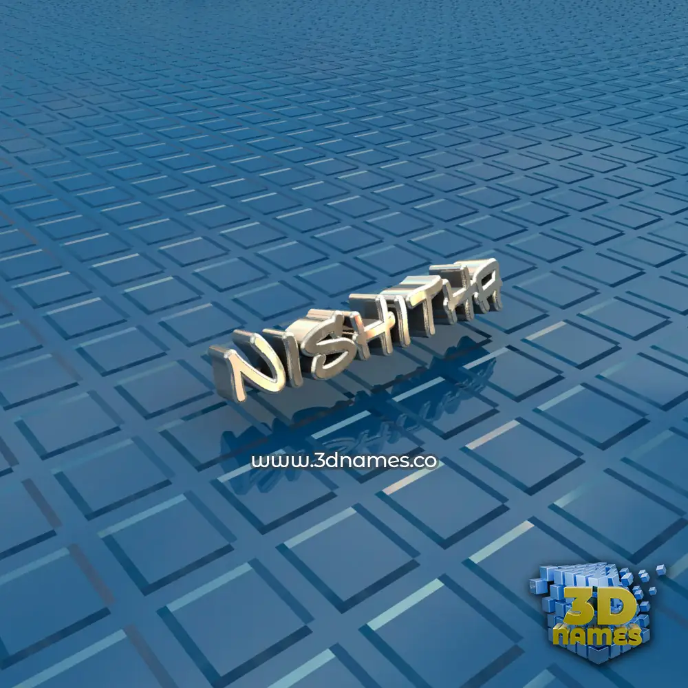 nishitha in Blue Bling style - 3D name wallpaper
