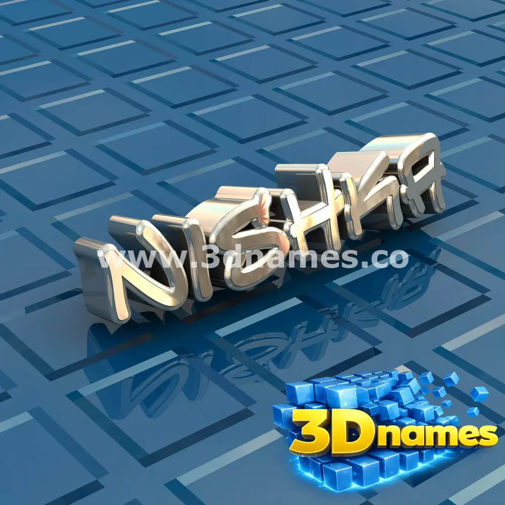 nishka in Blue Bling style - 3D name wallpaper