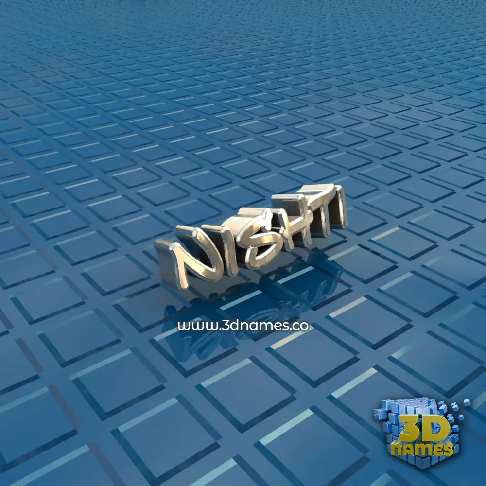 nishti in Blue Bling style - 3D name wallpaper