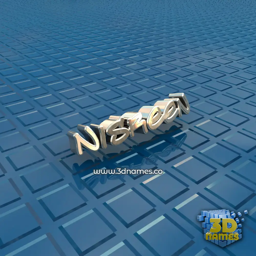 nisreen in Blue Bling style - 3D name wallpaper