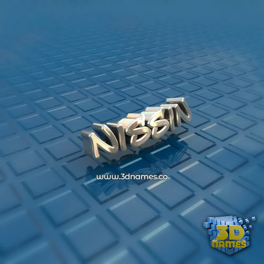 nissin in Blue Bling style - 3D name wallpaper