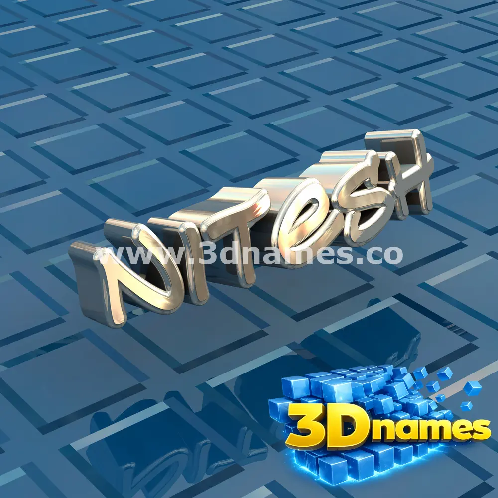 nitesh in Blue Bling style - 3D name wallpaper