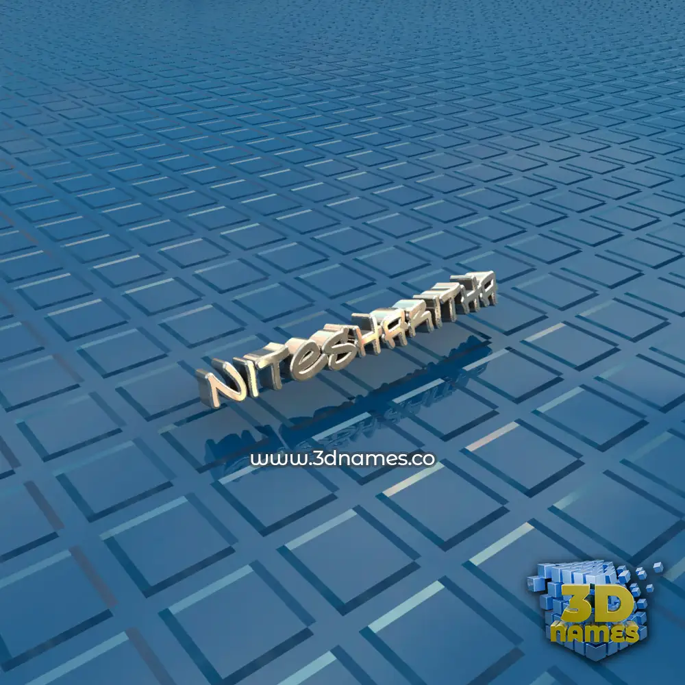 nitesharitha in Blue Bling style - 3D name wallpaper