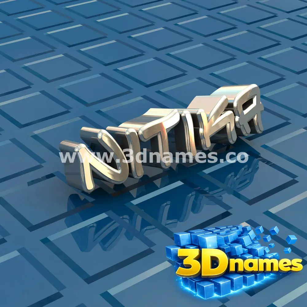 nitika in Blue Bling style - 3D name wallpaper