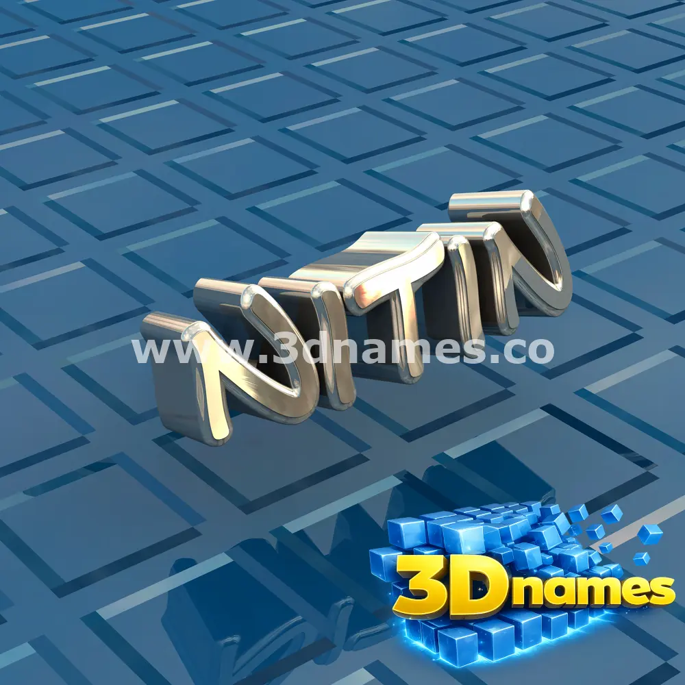nitin in Blue Bling style - 3D name wallpaper