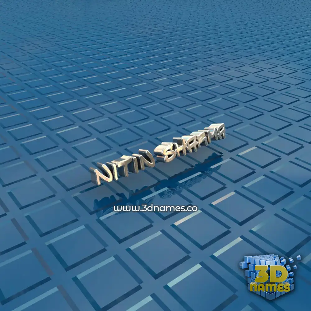 nitin sharma in Blue Bling style - 3D name wallpaper