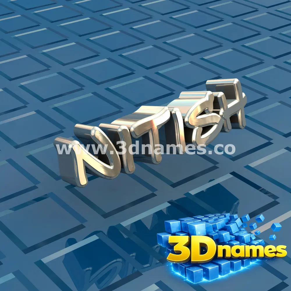 nitish in Blue Bling style - 3D name wallpaper