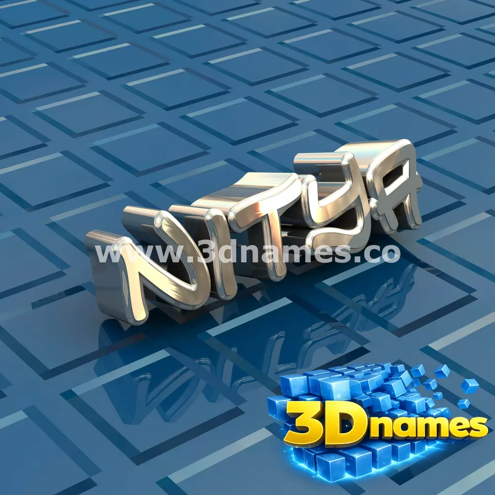 nitya in Blue Bling style - 3D name wallpaper