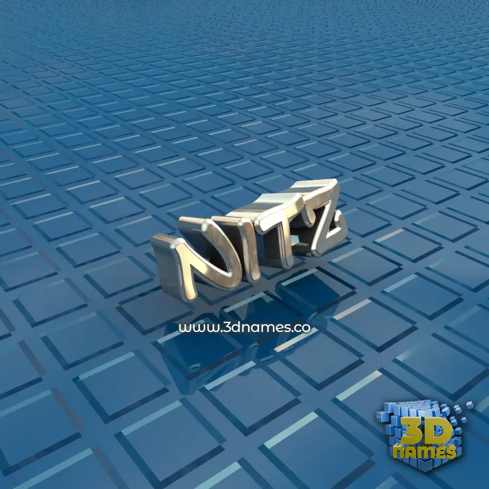 nitz in Blue Bling style - 3D name wallpaper