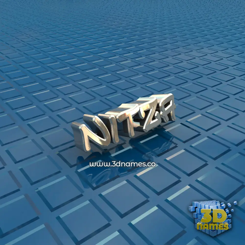 nitza in Blue Bling style - 3D name wallpaper