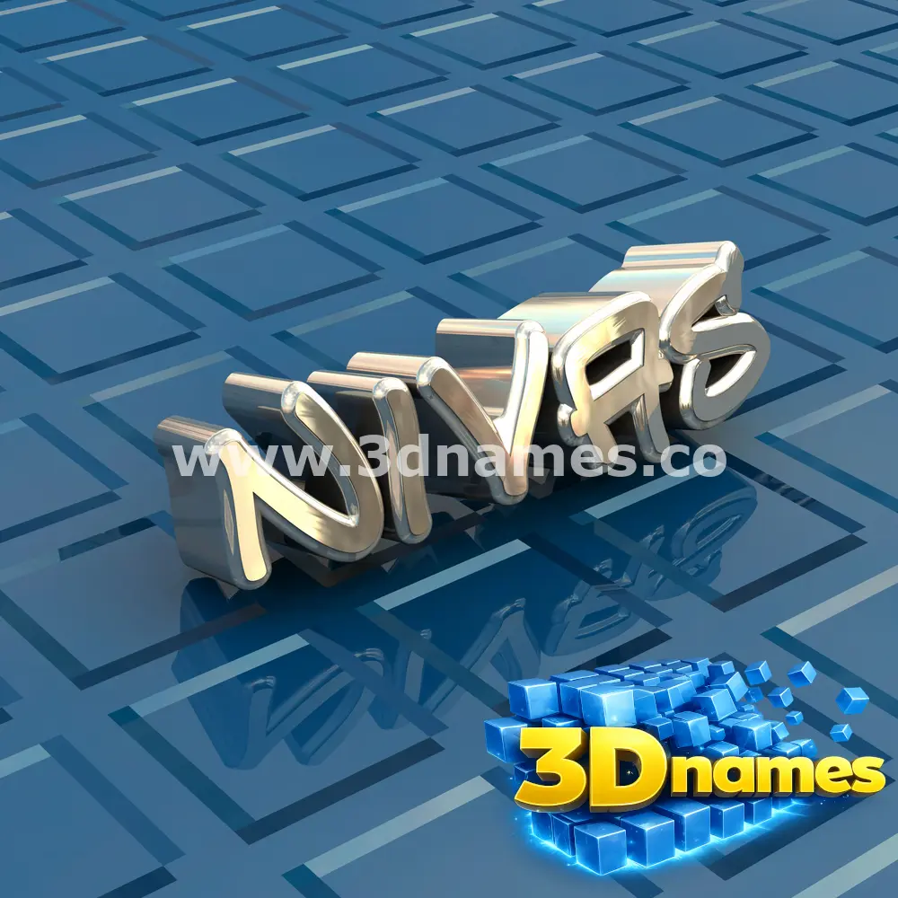nivas in Blue Bling style - 3D name wallpaper